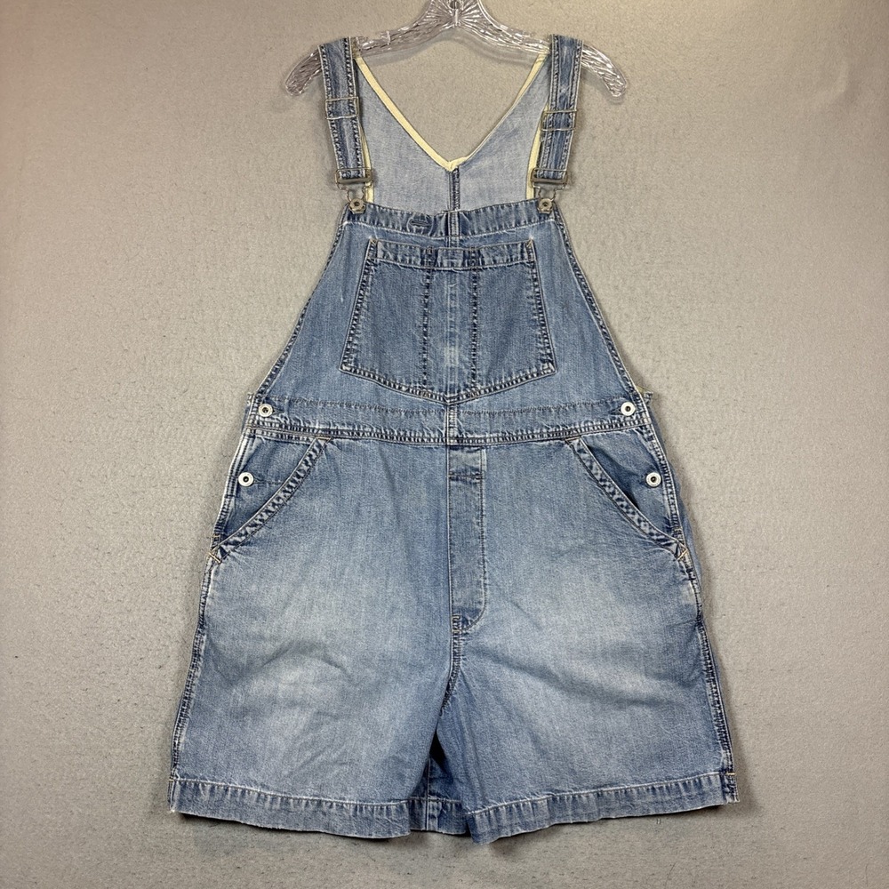 VTG GAP Denim Women's XL Blue Overalls Bib Shortalls Festival Y2K 12/2000 - Picture 1 of 11